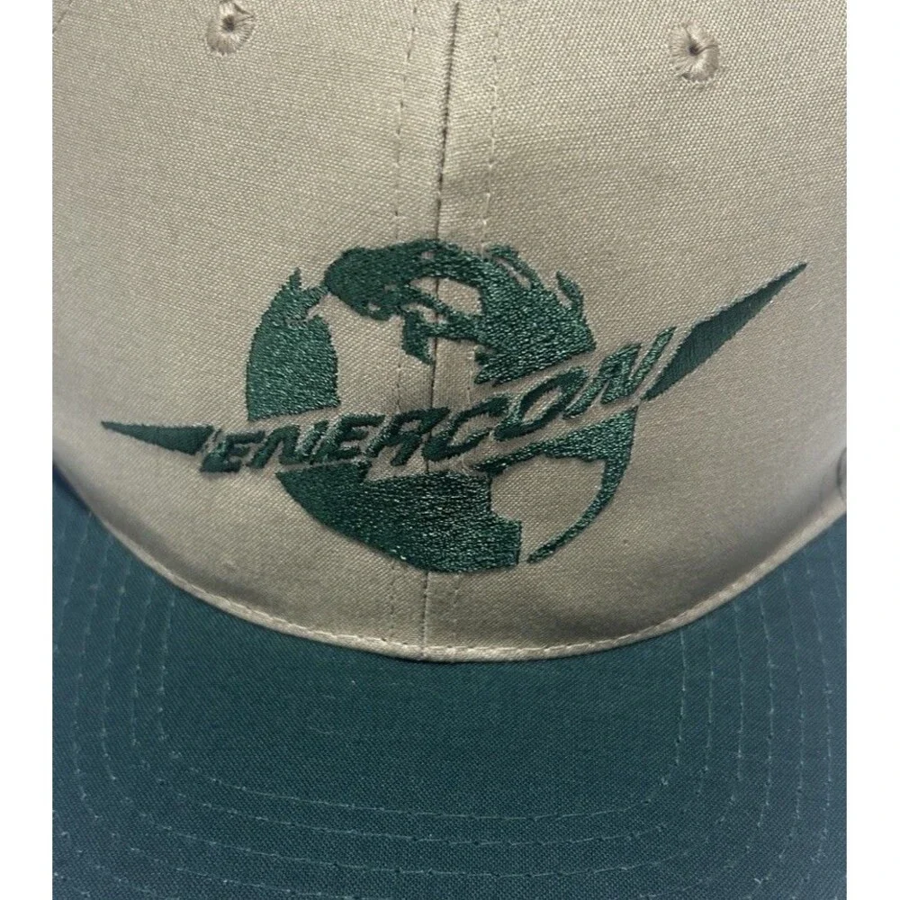 Enercon Khaki & Green Snapback Hat 100% Cotton Lite Pro